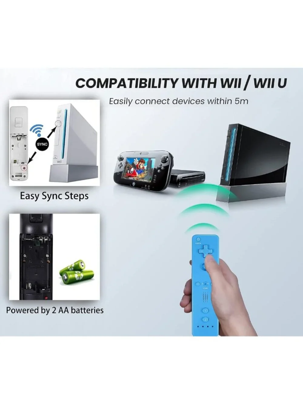 Classic Remote Controller for Wii/Wii U - 4 Pack Gamepad with Silicone Sleeves